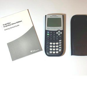 Texas Instruments TI-84 Plus Graphing Calculator with cover and manual